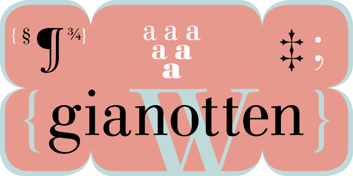 Ejemplo de fuente Linotype Gianotten Gianotten Bold Italic